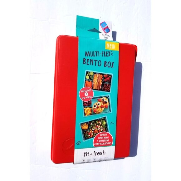 Fit & Fresh Multi-Flex Bento Box w 2 Removable Ice Trays Lid Flex Divider NEW - Picture 1 of 5